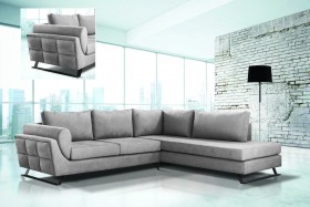 Μοντέρνος καναπές γωνιακός με σχέδιο τετράγωνα στο μπράτσο KG0076